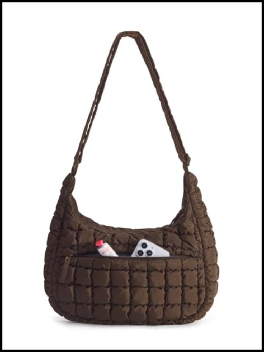 Quilted Crossbody Bag Lightweight Travel Hobo Shoulder Bag